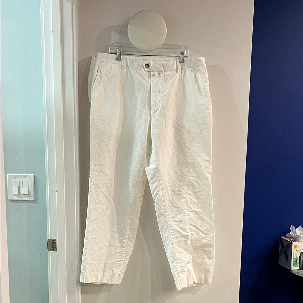 Faconnable Men’s White Linen Pants